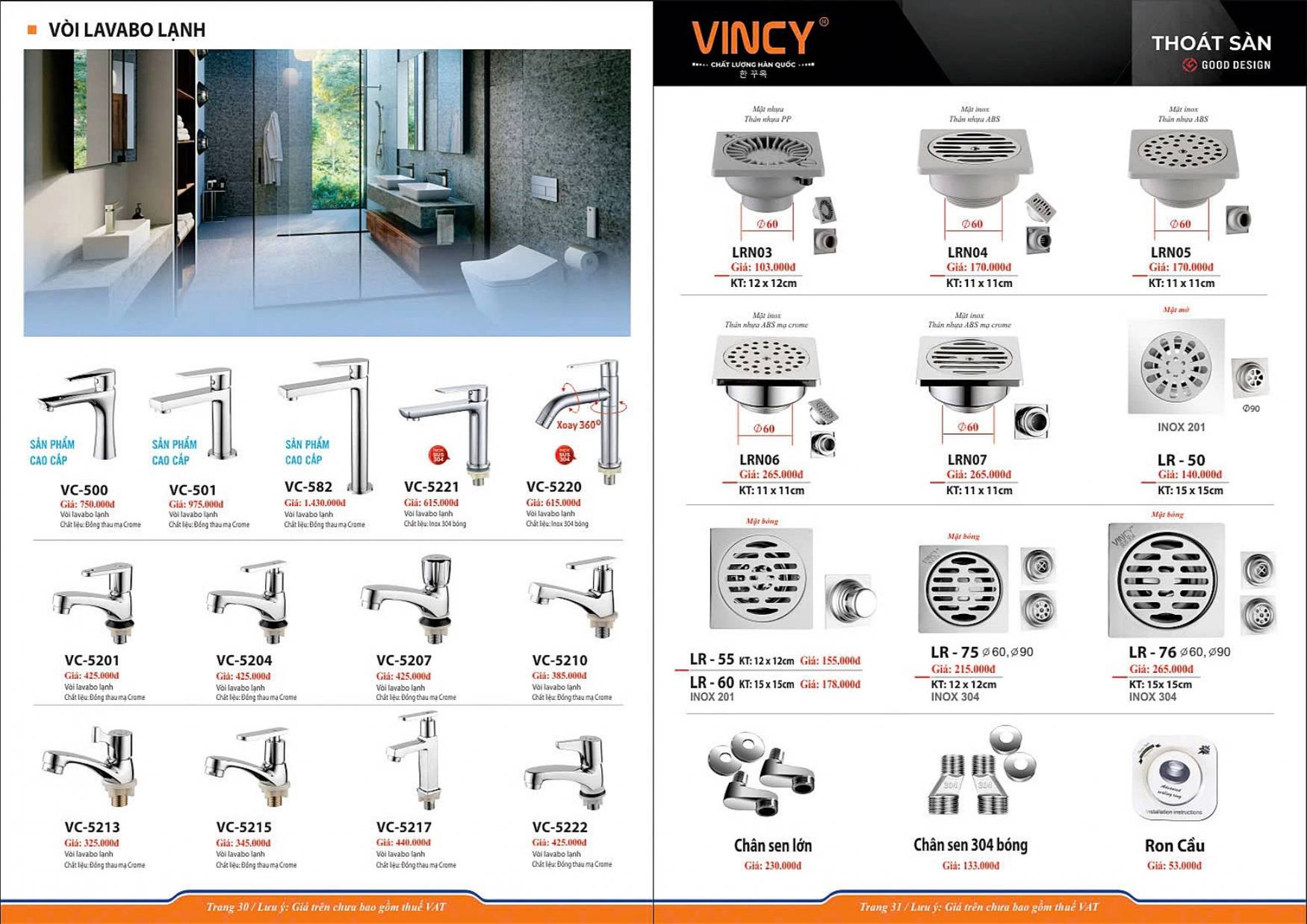 Thiết bị vệ sinh VINCY Catalogue và Bảng giá mới nhất 2025 /Page 16